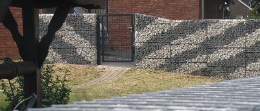Maatwerk productie schanskorven met schuin aflopende zijde.